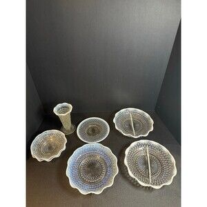Anchor Hocking Moonstone Opalescent Glass 7-pc Set